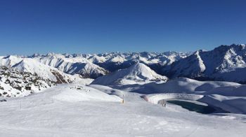 Der Ausblick vom Viderjoch im Skigebiet Ischgl-Samnaun.
