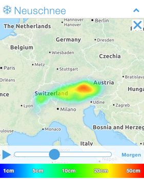Die Neuschneeprognose für Samstag, 25. August 2018.