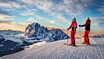 Auf der Gröden Runde geht es einmal quer durch das Skigebiet Val Gardena.