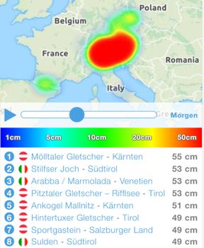 Neuschneeprognose für Dienstag, 12.11.2019