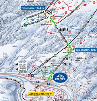 Die zwei Sektionen der Rosenalmbahn werden zum Saisonstart mit einer 8er Gondelbahn modernisiert.