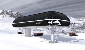 Die neue Stella Alpina Bahn bietet pro Sessel Platz für 6 Personen.