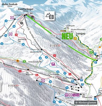 Die neue 12er Nord Gondelbahn liegt am Talende zwischen Hinterglemm und Lengau.