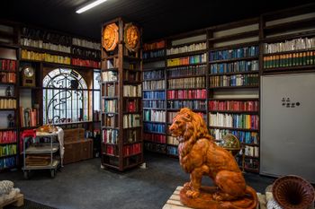 Gemütlich wirkt die 'Bibliothek'.