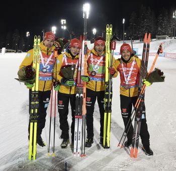 Glückliche Drittplatzierte: (v.l.) Johannes Kühn, Benedikt Doll, Philipp Nawrath, David Zobel.