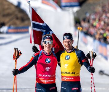 Spannender Kampf um Gesamtweltcup und Verfolgungswertung: Johannes T. Boe und Sturla Holm Laegreid.