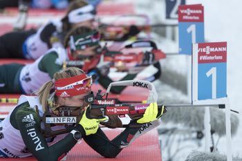 Insgesamt vier Mal muss jeder Athlet pro Rennen an den Schießstand.