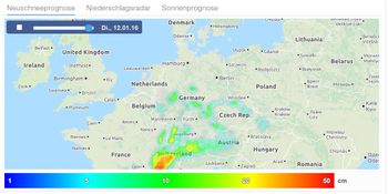 Die Karte auf der Startseite verschafft euch einen guten Überblick über das aktuelle Wetter