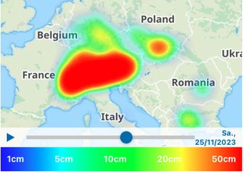 Die Schneewalze rollt ab Freitag von Deutschland her über die Alpen