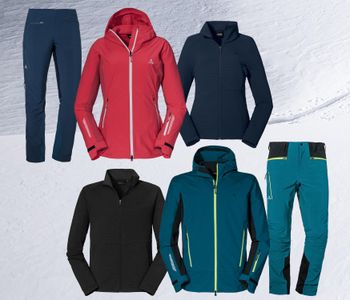 Ein perfekt aufeinander abgestimmtes Skitouren-Outfit von Schöffel.