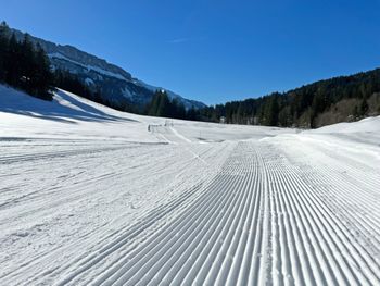 Die Loipen werden täglich präpariert.