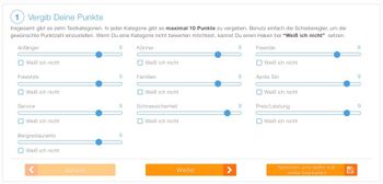 Jede Testkategorie bekommt maximal 10 Punkte