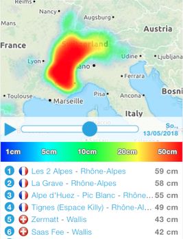 Neuschneeprognose für Sonntag, 13. Mai 2018