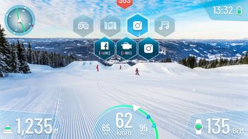 The ventail shows information such as speed, elevation, and GPS.