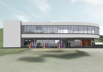 So wird die zweistöckige neue Talstation in St. Margarethen aussehen.