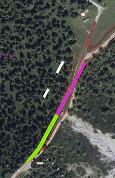 So sieht der Lageplan des Bauprojekts zum Skitunnel aus. (Erklärung siehe unten)