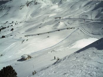 Im Skigebiet Wengen herrschen Top Bedingungen - hier ein Blick auf die Passhöhe Kleine Scheidegg