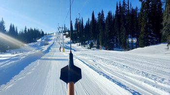 Ein Traum für Langläufer: Die Höhenloipen (rechts) im Silver Star Mountain Resort. Insgesamt stehen 55 km Loipen zur Verfügung.