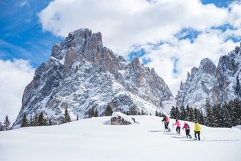 Einheimische Guides führen dich beim Schneeschuhwandern zu den schönsten Orten.