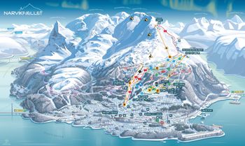 Nur rund 10 Pistenkilometer groß ist das Skigebiet von Narvik.