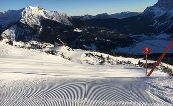 Schöne Carving-Strecke: Die Abfahrt Nr. 5 in Lermoos ist eine sehr breite, rote Piste.