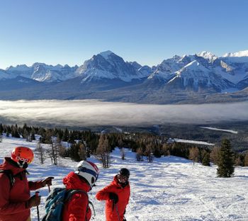 Traumwetter am ersten Skitag in Lake Louise.