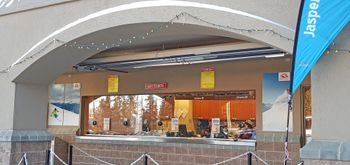 Ticket booth at the entry to Marmot Basin.