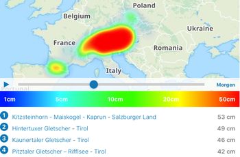 Bis zu ein halber Meter Neuschnee allein am Donnerstag, 13. April.