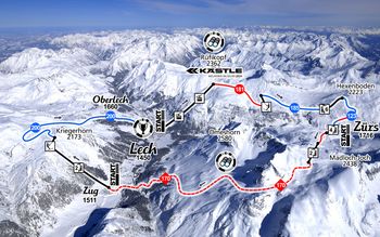 Sowohl in Lech als auch in Zürs und Zug kannst du in den Weißen Ring einsteigen.