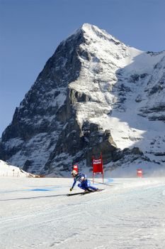 Volle Konzentration heißt es auf der anspruchsvollen Lauberhorn-Abfahrt.