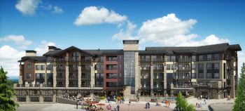 Das neue Snowmass Base Village umfasst ein Restaurant, Eigentumswohnungen sowie zahlreiche Freizeit-Einrichtungen.