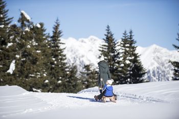Auf der Rodelpiste am Vigiljoch ist Spaß garantiert.