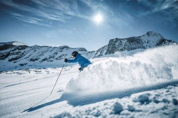 Glacier slopes as far as the eye can see.