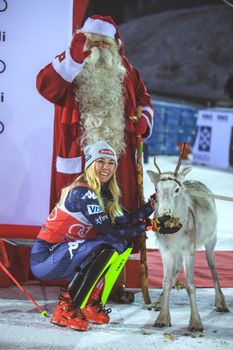 Mikaela Shiffrin hat bereits neunmal in Levi gewonnen und ist damit auch Patin von gleich neun Rentieren.