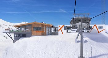 Markantes Detail der Kleinen Scharte: die auskragende Terrasse mit freiem Blick auf die Gasteiner Bergwelt.