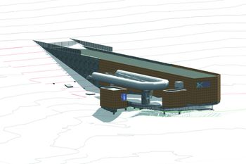 Die Talstation entsteht direkt neben dem Sessellift und beinhaltet eine Gondelgarage.