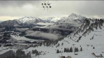 Am Vormittag war das Wetter noch gut am Hahnenkamm in Reutte (Webcambild). Mittags zog dann der Sturm auf.