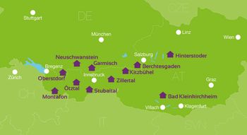 Standorte in 11 Top Alpenregionen