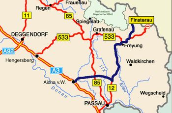 Anfahrt nach Finsterau