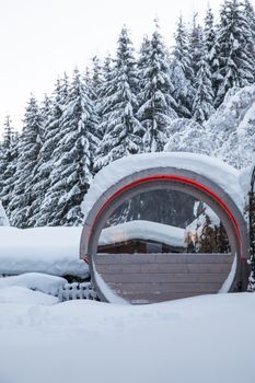 Unser Sauna-Fass im Gästehaus Kartnaller in Neustift