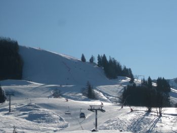 Skiberg Natrun Blick vom Balkon der Wohnung