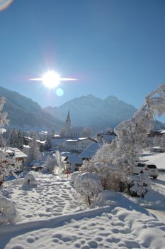 Winter-Panoramaaussicht imHERZEN´S LANDHAUS HOTEL GARNI