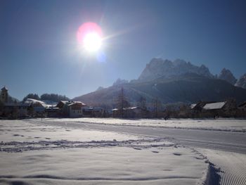 Langlaufloipe direkt hinter unserem Haus