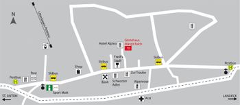 Anfahrtsplan zum Gästehaus Margit Falch