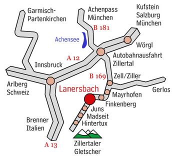 Anfahrt Hotel Pinzger