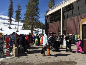 Canyon Lodge is not only a nice spot to enjoy a break on its sun deck during a day on the slopes, it is also a great place to grab some margaritas at night.