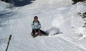 After skiing you can take a ride on the natural toboggan run.