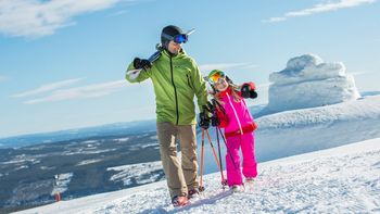 The ski resort features runs of all difficulty levels.