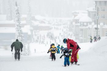 Children's ski school at Silver Star Mountain Resort.