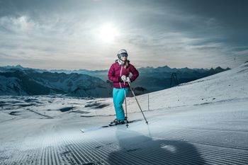 An den Gletscherliften gibt es leichte Pisten.